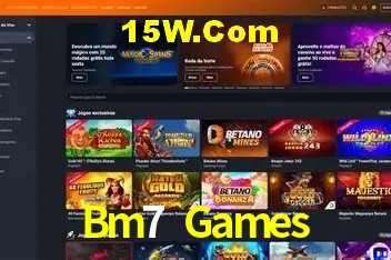 Interface moderna da plataforma Bm7 Games